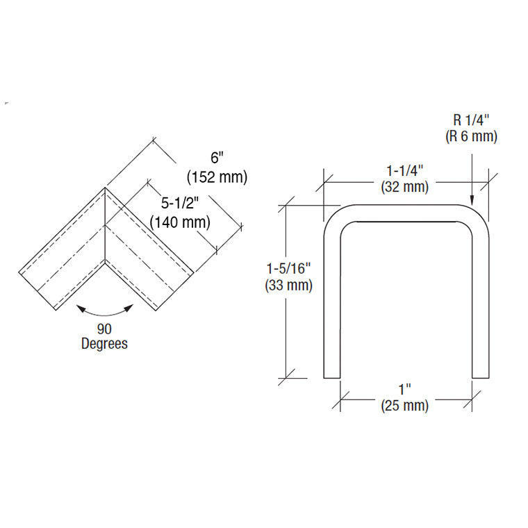 CRL 90 Degree Horizontal Corner for 11 Gauge Low Profile Cap Railings