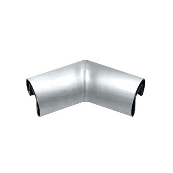 CRL Mill Aluminum 4" x 2-1/2" Oval Horizontal Corner for 1/2" or 5/8" Glass Oval Cap Railing