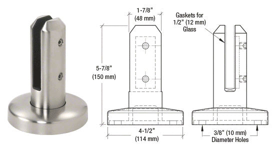 CRL Surface Mount Friction Fit Spigot, Round