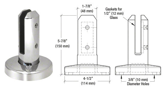 CRL Surface Mount Friction Fit Spigot, Round