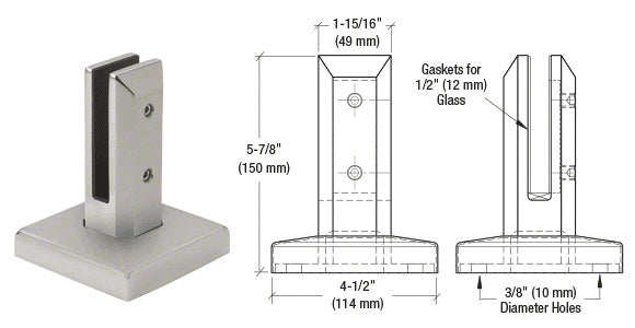 CRL Surface Mount Friction Fit Square Spigot