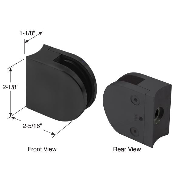 RD Series Glass Clamp With Radius Base For 3/8" And 7/16" Glass