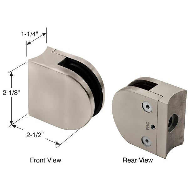 RD Series Glass Clamp With Radius Base For 1/2" And 9/16" Glass