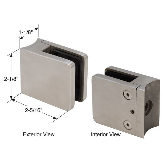 SQ Series Clamp W/ Radius Base For 3/8" And 7/16" Glass