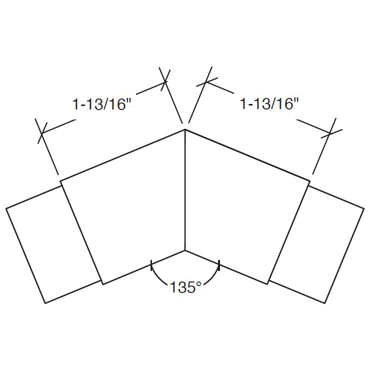 Steel Handrail 135 Degree Corner 1-1/2" Dia .050" Wall