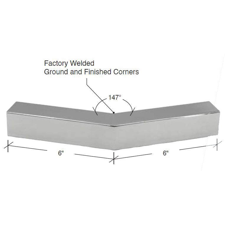 Handrail 147 Degree Corner - 1-1/2" Square
