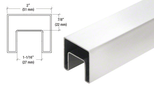 CRL Stainless 2" Square Roll Formed Cap Rail - 19'-8"