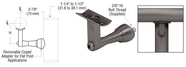 CRL Manhattan Series Post Mounted Hand Rail Bracket