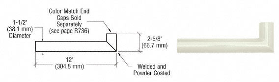CRL Quick Connect Wall Hand Rail Return for 1-1/2" Diameter Tubing
