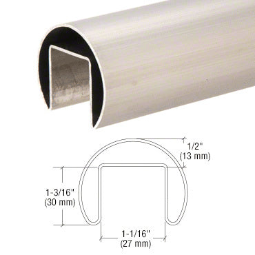 CRL 316 Stainless Steel 1-7/8" Roll Form Cap Rail - 19'-8"