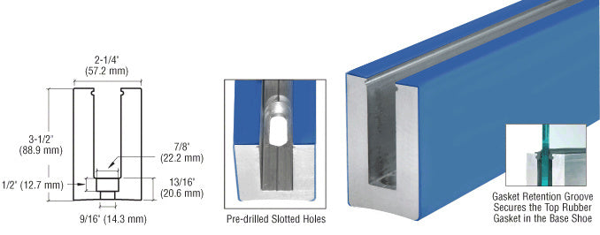 CRL Mill EGR Elevated Glass Railing Base Shoe for 1/2" Glass