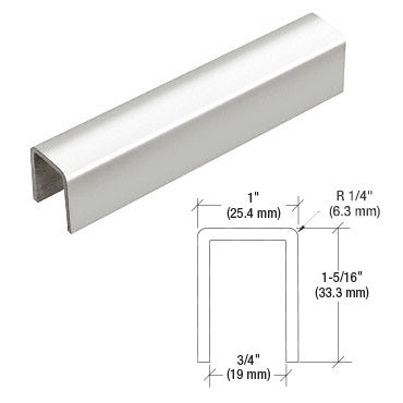 CRL 316 Stainless 11 Gauge Cap Rail for 1/2" or 5/8" Glass - 14'