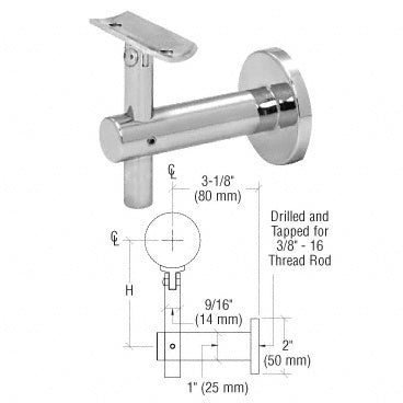 CRL 316 Stainless Sunset Series Wall Mounted Hand Rail Bracket