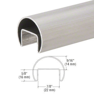 CRL 316 Stainless 1-1/2" Roll Form Cap Rail - 19'-8"