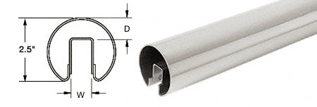 CRL Stainless 2-1/2" Premium Cap Rail for 1/2" Glass - 120"