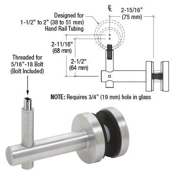 CRL Coastal Series Glass Mounted Hand Rail Bracket