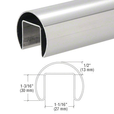 CRL 316 Stainless Steel 1-7/8" Roll Form Cap Rail - 19'-8"