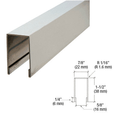 CRL Stainless 120" Crisp Corner Flat Top U-Channel Cap Railing