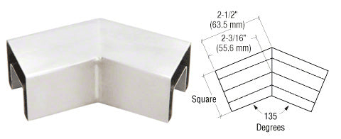 CRL 316 Stainless Steel 135 Degree Horizontal Roll Formed Cap Rail Corners
