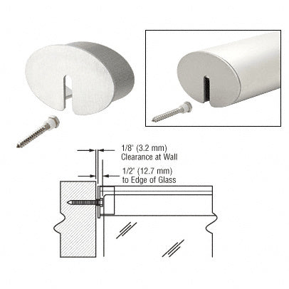 CRL 4" x 2-1/2" Oval Stabilizing End Cap for Oval Cap Railing