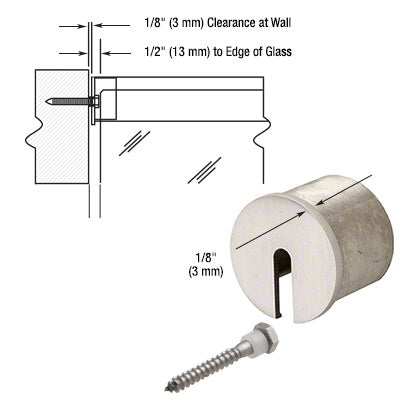 CRL 316 Stainless Steel Stabilizing End Cap for 1-7/8" GRRF20 Series Roll Form Cap Railing