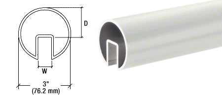 CRL 3" Extruded Cap Rail for 3/4" Glass - 240"