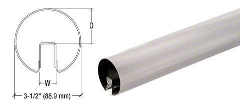 CRL 3-1/2" Premium Cap Rail for 1/2" or 5/8" Glass - 120"