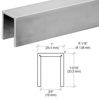 CRL Stainless Crisp Corner 11 Gauge Cap Railing - 12'