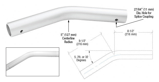 CRL ACRS Upper Incline 5º Tangent Bend