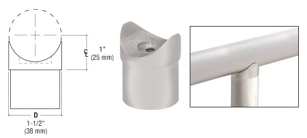CRL Coped Perpendicular Collar for 1-1/2" Thin Wall Tubing