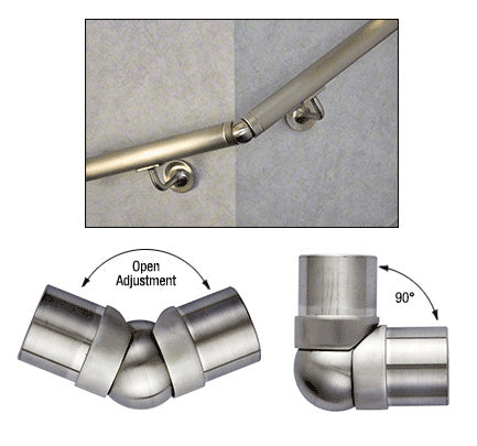 CRL Stainless Adjustable Flush Corner for 1-1/2" Tubing