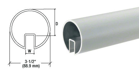 CRL 3-1/2" Extruded Aluminum Cap Rail for 1/2" or 5/8" Glass - 240"
