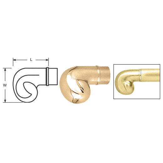 CRL End Scroll for 2" Tubing