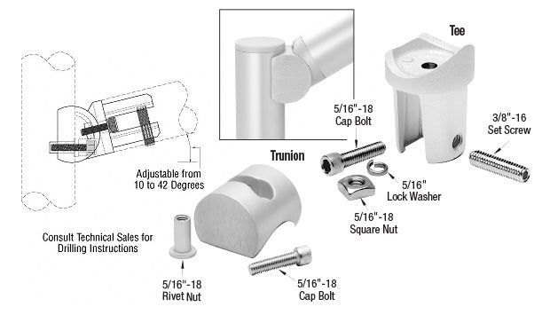 CRL ACRS Lower Adjustable Tee Adaptor