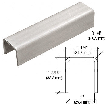 CRL Stainless 11 Gauge Cap Rail for 3/4" Monolithic Tempered Glass - 168"