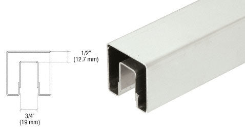 CRL Stainless 2" Square Premium Cap Rail for 1/2" or 5/8" Glass - 120" Long