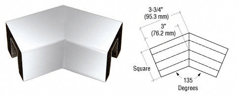 CRL Stainless 135 Degree Crisp Corner Square Cap Horizontal Corners