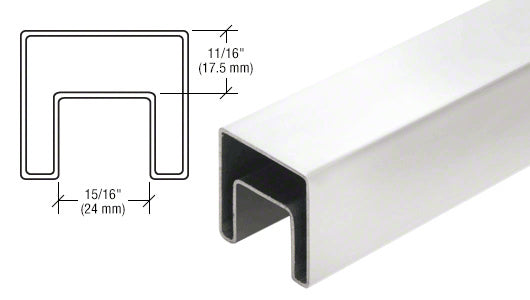 CRL 316 Stainless 1-1/2" Square Roll Formed Cap Rail - 19'-8"