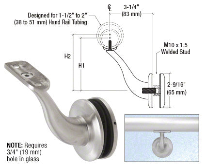 CRL Stainless Steel Meridian Series Glass Mount Bracket