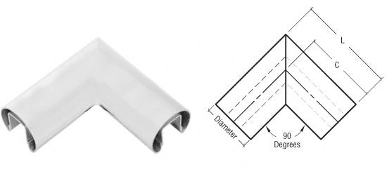 CRL 3" Diameter 90 Degree Horizontal Corner for 3/4" Glass Cap Railing