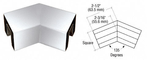 CRL Stainless 135 Degree Horizontal Corner for 1-1/2" Square Glass Cap Railing