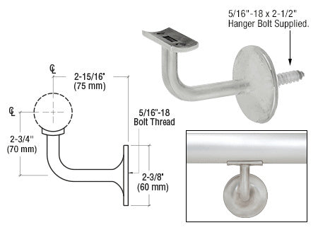 CRL Pismo Series Concealed Surface Mounted Hand Railing Bracket for 2" Tubing