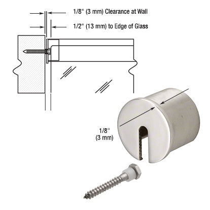 CRL 316 Stainless Steel Stabilizing End Cap for 1-7/8" GRRF20 Series Roll Form Cap Railing