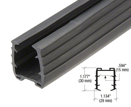 CRL Roll Form Cap Rail Black Rubber Insert for 5/8" (15 mm) Monolithic Glass and 11/16" (17.52 mm) Laminated Glass