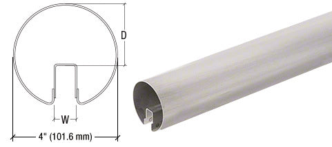 CRL 4" Premium Cap Rail for 1/2" or 5/8" Glass - 120" *DISCONTINUED*