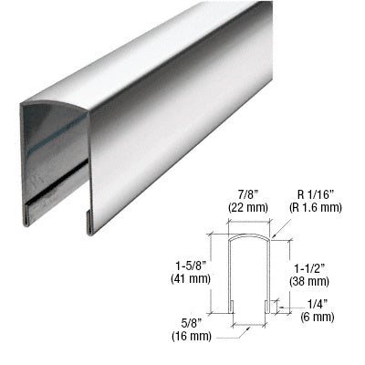CRL Stainless 120" Crisp Corner Round Top U-Channel Cap Railing