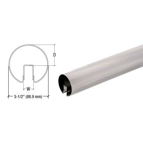 CRL Stainless 3-1/2" Premium Cap Rail for 1/2" Glass - 168"