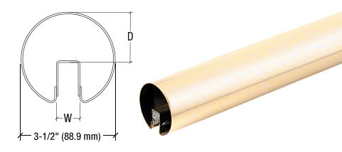 CRL 3-1/2" Premium Cap Rail for 1/2" or 5/8" Glass - 120"