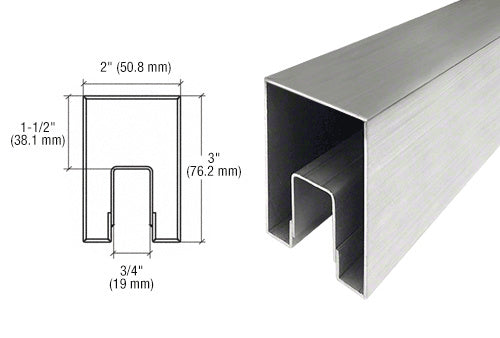CRL Stainless Stock Size Custom Profile Flat Top Crisp Corner Cap Rail - 120" *DISCONTINUED*