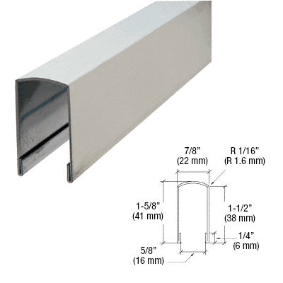 CRL Stainless 120" Crisp Corner Round Top U-Channel Cap Railing